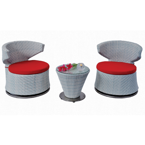 SYROS OUTDOOR TABLE AND TUB CHAIR SET
