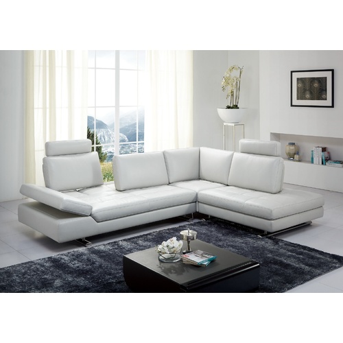 RYLEE ADJUSTABLE LOUNGE - RIGHT FACING WHITE CHAISE
