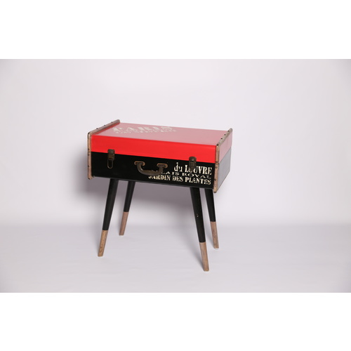 TRUNK SIDE TABLE - RED AND BLACK