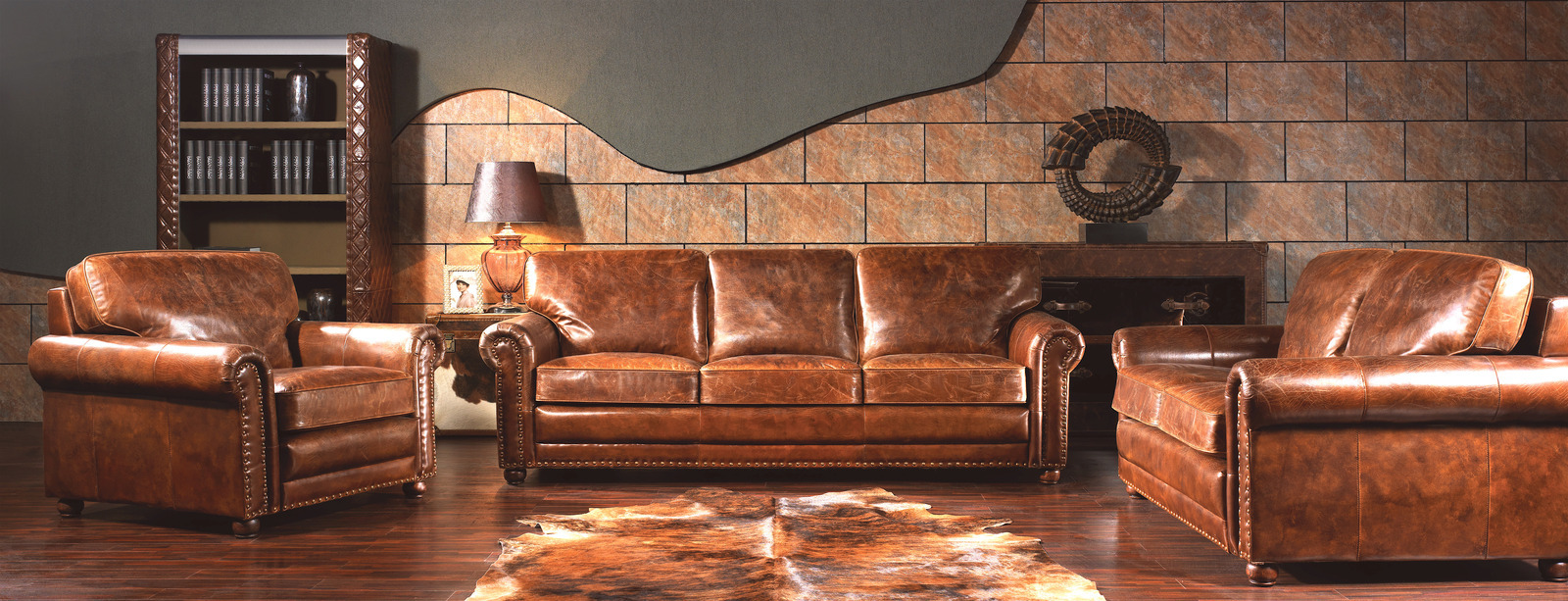 Hugo Antique Leather Sofa Lounge Living Furniture Brisbane