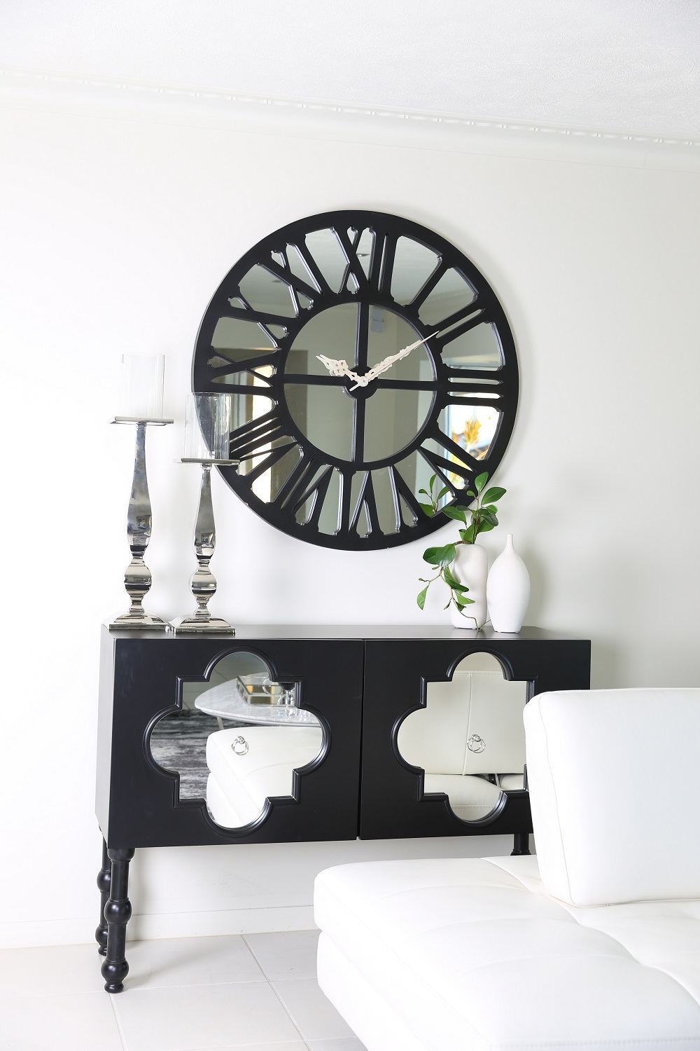 grey roman wall mirror