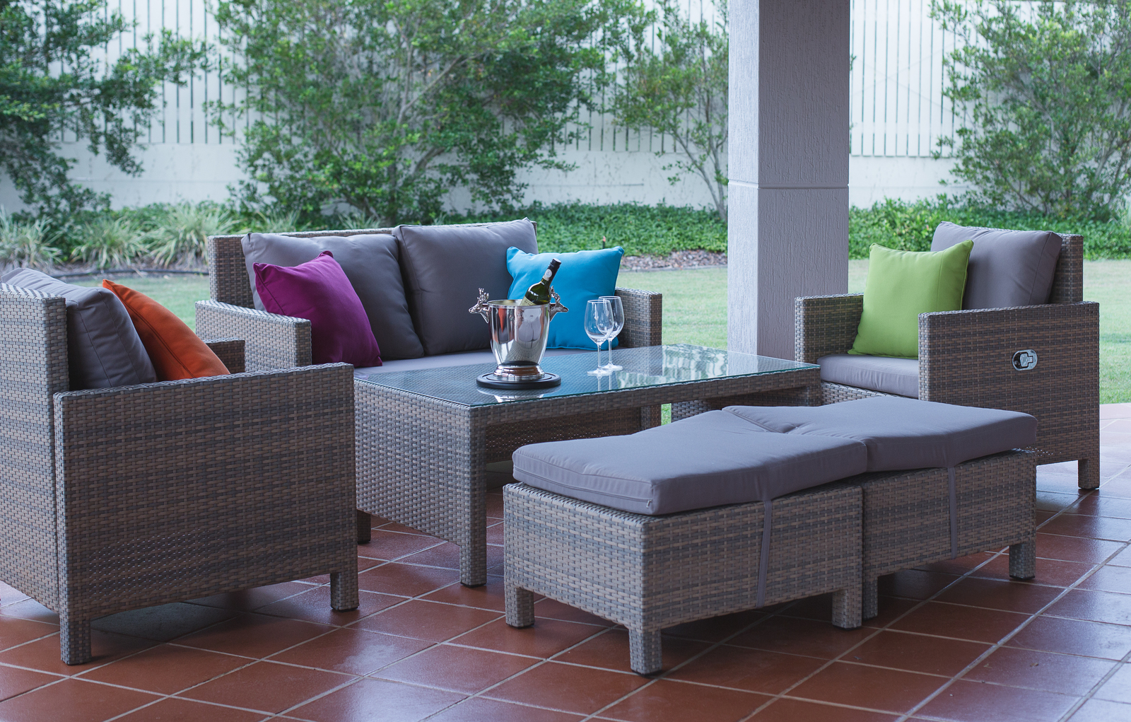 Zara Outdoor Furniture Brisbane Designer Style Lounge Ottoman Set