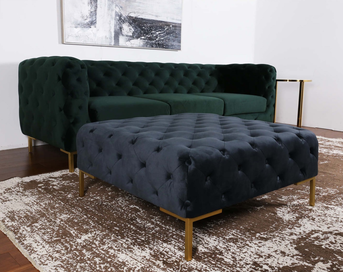 Charcoal Fabric Ottoman Brisbane