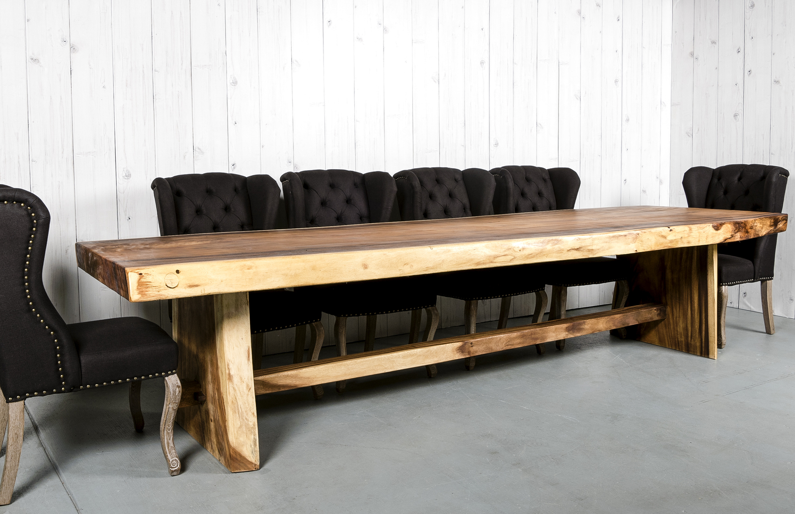 Plank Wood Log Dining Table Brisbane
