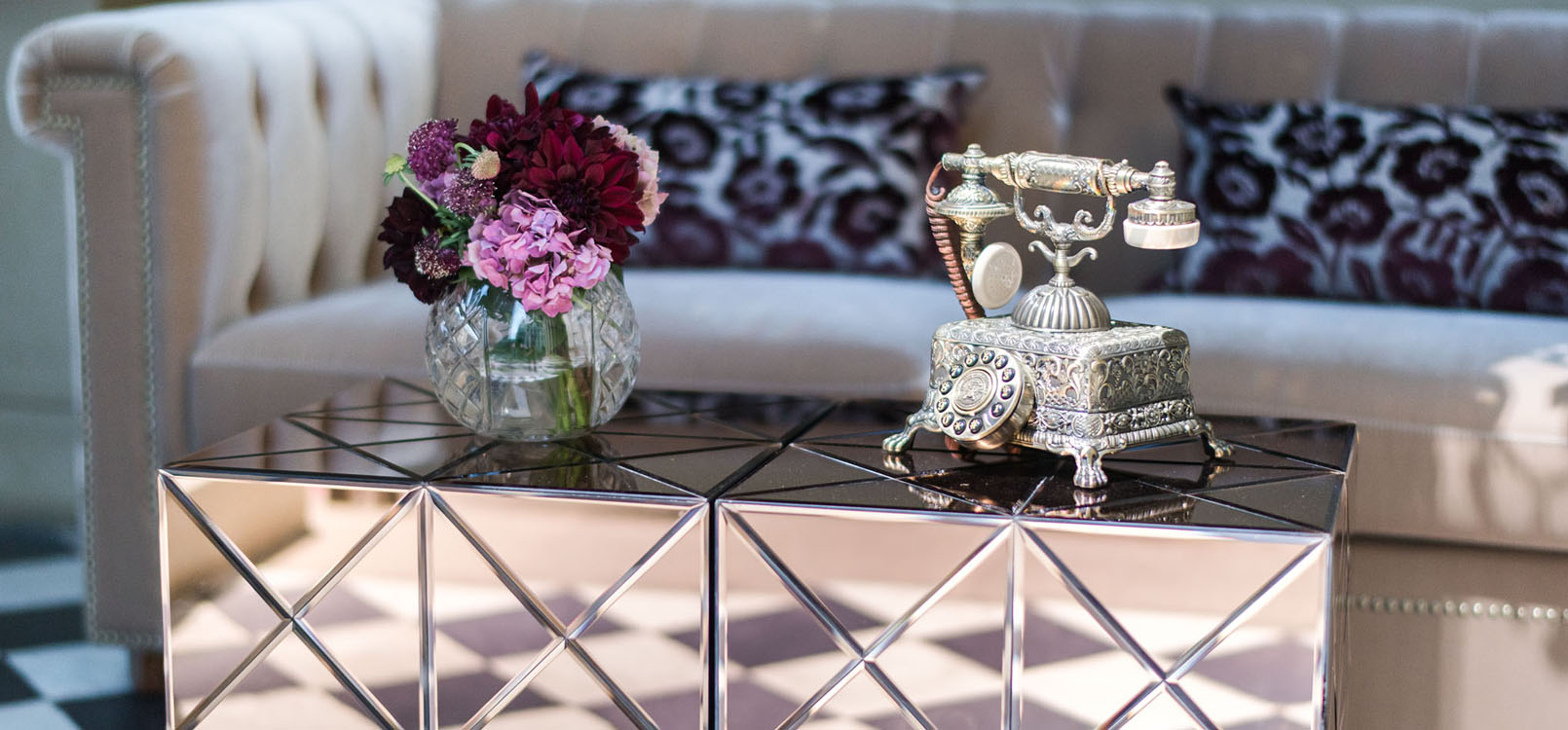Chelsea Sofa & Champagne Coffee Table