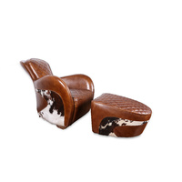 BRONCO SADDLE CHAIR & OTTOMAN