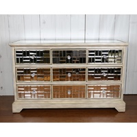 FRENCH MAZE MIRRORED CHEST - 9 DRAWER