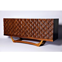 OYSTER SHELL DESIGN WOOD CREDENZA