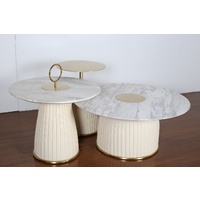 TROMBONE MARBLE END TABLE