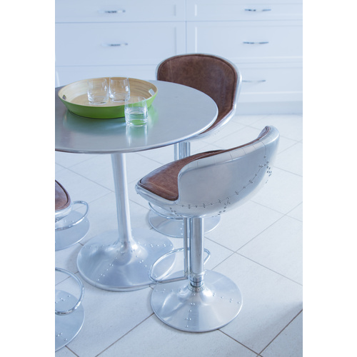 NAVIGATOR BARSTOOL - HIGHBACK LEATHER LOOK.