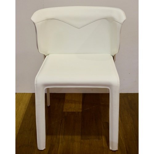 CROWN DINING CHAIR - WHITE LEATHER