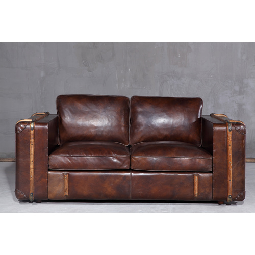 TOBY LEATHER LOUNGE - 2 SEATER