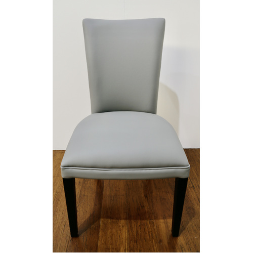 REHION | TWO TONE DINING CHAIR - LEATHER & FABRIC - PALE GREY