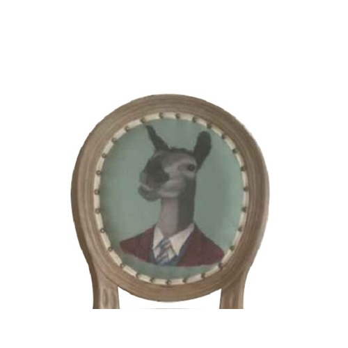 ZOO OVAL BACK CARVER CHAIR - LLAMA IN SUIT