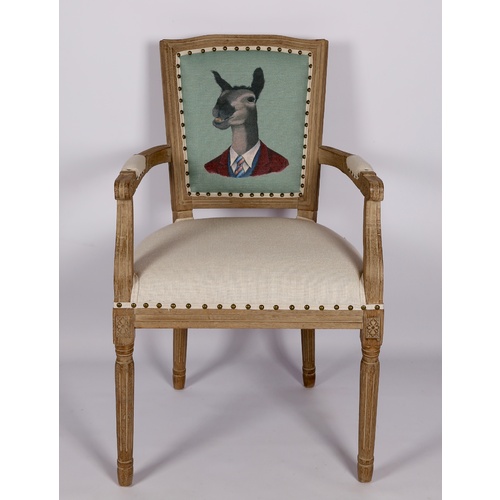 ZOO SQUARE BACK CARVER CHAIR - LLAMA IN SUIT