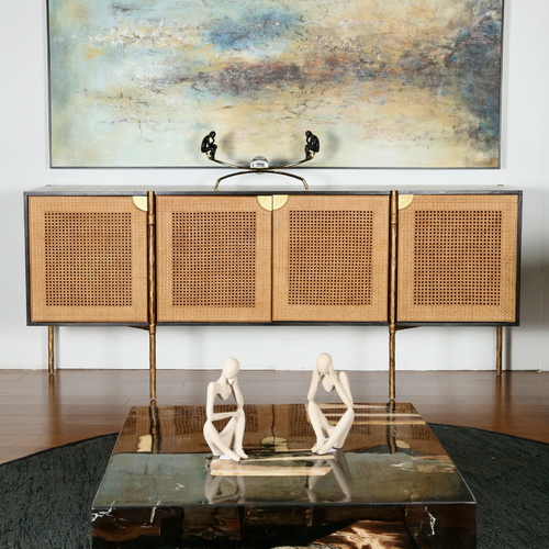 TUSK | IRON & RATTAN CONSOLE TABLE