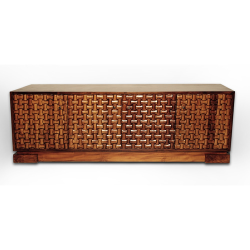 WEAVE WOOD CREDENZA