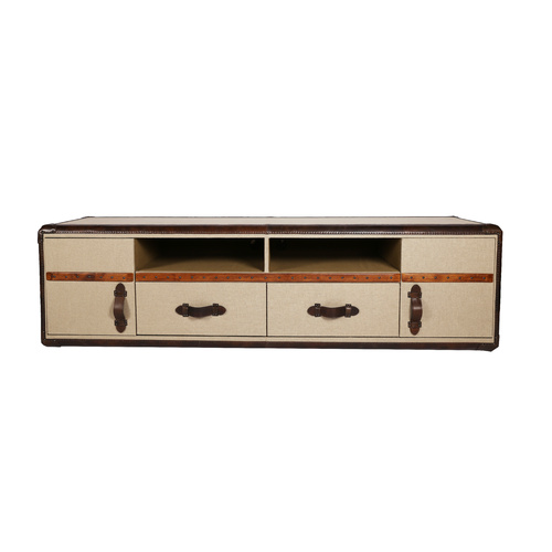 CANVAS VINTAGE LUGGAGE ENTERTAINMENT UNIT