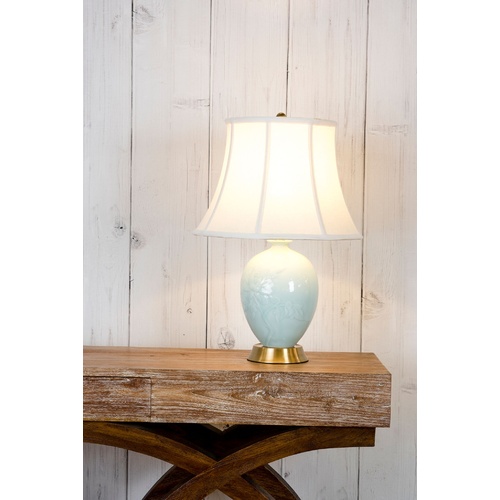 BABY BLUE PORCELAIN TABLE LAMP