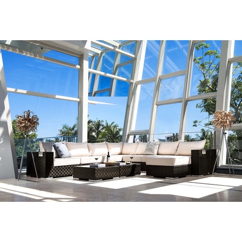 NORTH CAY - 10 PIECE OUTDOOR CORNER SEAT DARK BRONZE BLACK
