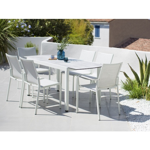 TRACE EXTENSION DINING TABLE - WHITE