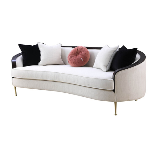 OSEILLE | MODERN CURVED LOUNGE - 3 SEATER, OFF WHITE