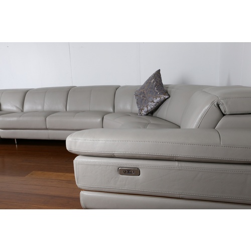 MARSHA CORNER ELECTRIC RECLINER LOUNGE - MOOSE GREY