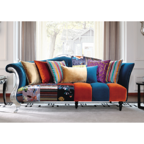 SHIMMER 3 SEATER SOFA - BRIGHT VELVETS