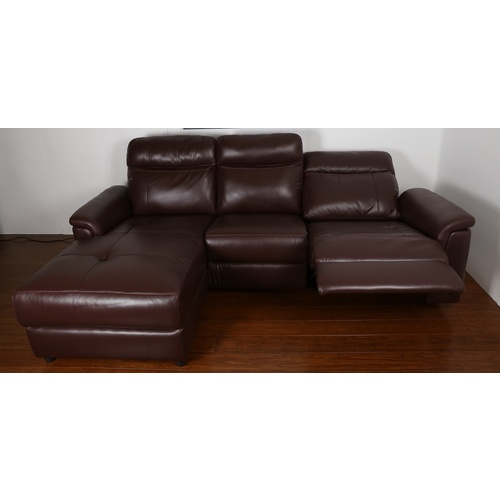 ROGUE LEATHER CHAISE - DARK POMEGRANATE COLOUR