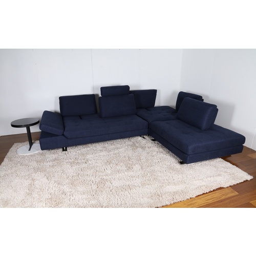 RYLEE ADJUSTABLE LOUNGE - NAVY BLUE FABRIC