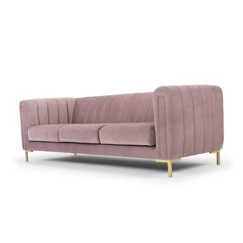 TALEMON VELVET 3 SEAT SOFA - LAVENDER