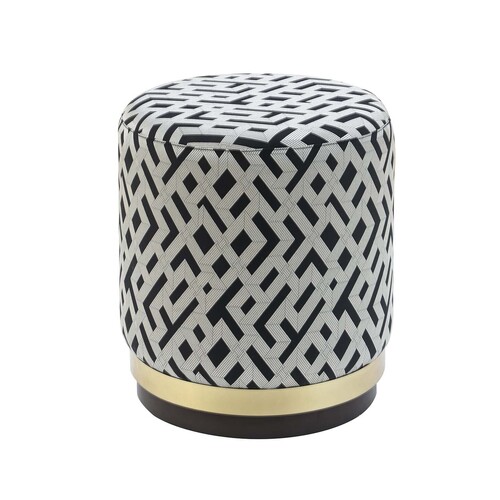 ELLEN | GEOMETRIC OCCASIONAL STOOL - BLACK GOLD