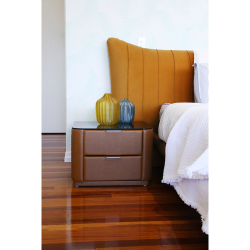 ATOM BEDSIDE TABLE - CARAMEL